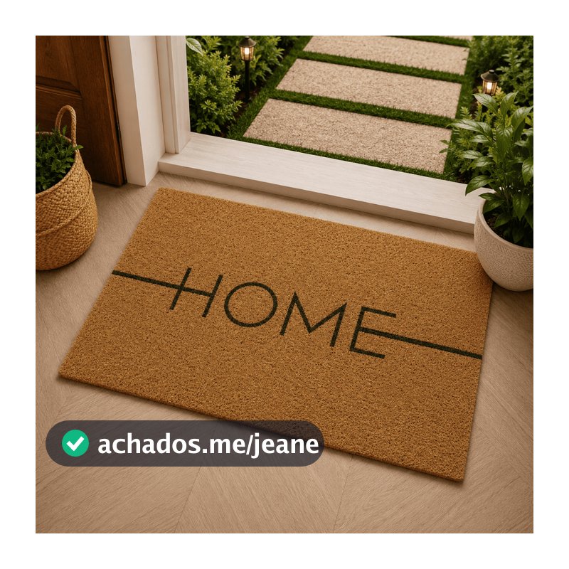 Tapete Porta Entrada Casa Capacho Vinil Home Bege v2.0 Kapazi Antiderrapante 40x75cm