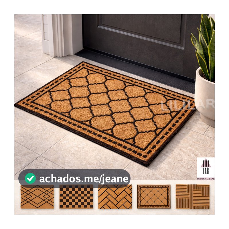 Tapete Capacho Entrada Vinílico PVC Base Emborrachada Antiderrapante Durável Lavável