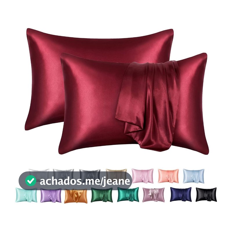 Fronha de Cetim Luxo 70x50cm Antifrizz para Cabelos Lisos Cacheados e Pele