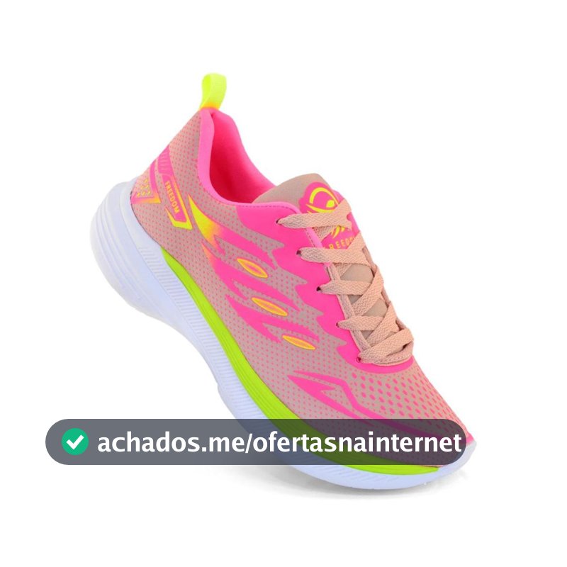 Tenis Masculino Escolar Academia Original FREEDOM Corrida Caminhada Lançamento Rose Limao