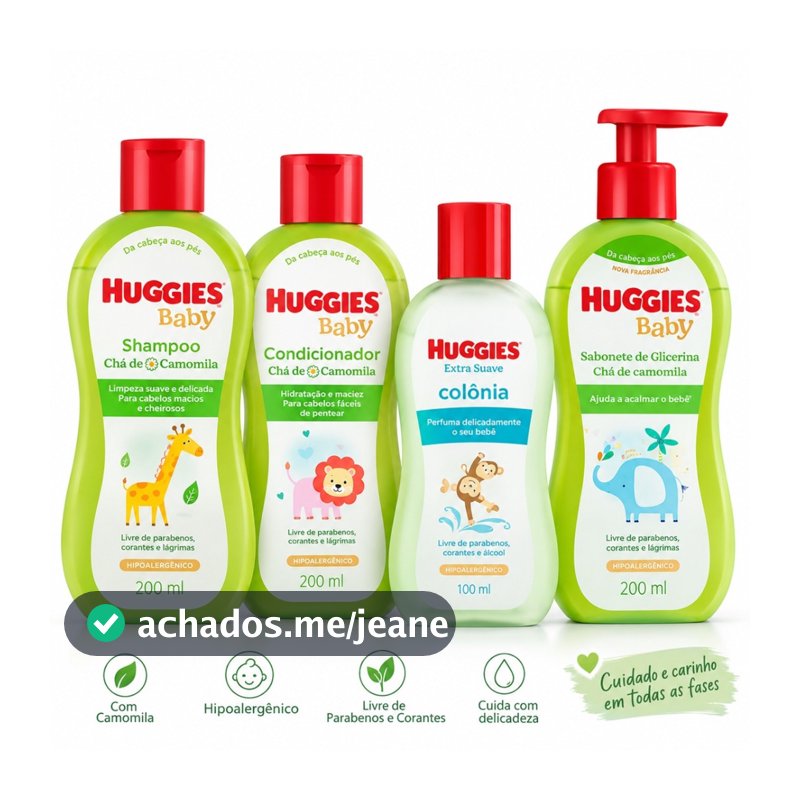 Kit Huggies De Higiene Chá De Camomila Livre De Lágrimas