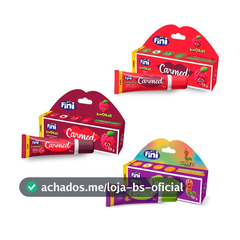 Carmed Fini Amora Claro Escuro Minhoca Hidratante Labial Cimed Efeito Gloss 10g Lábios Macios