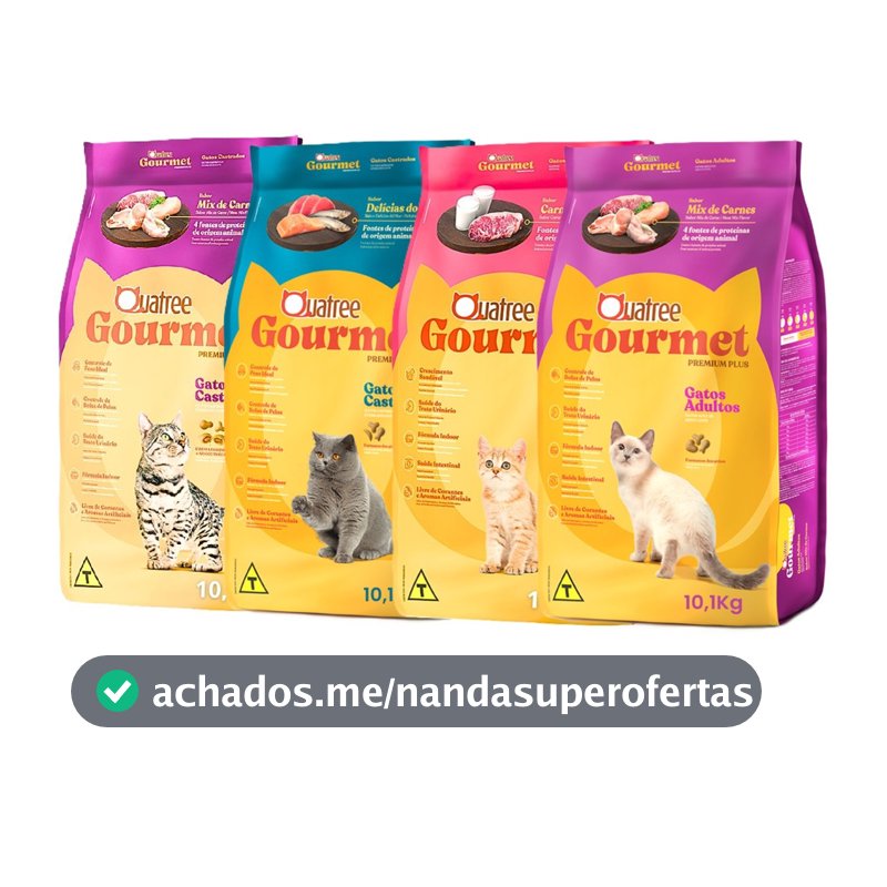 Ração Quatree Gourmet Gatos 10,1Kg