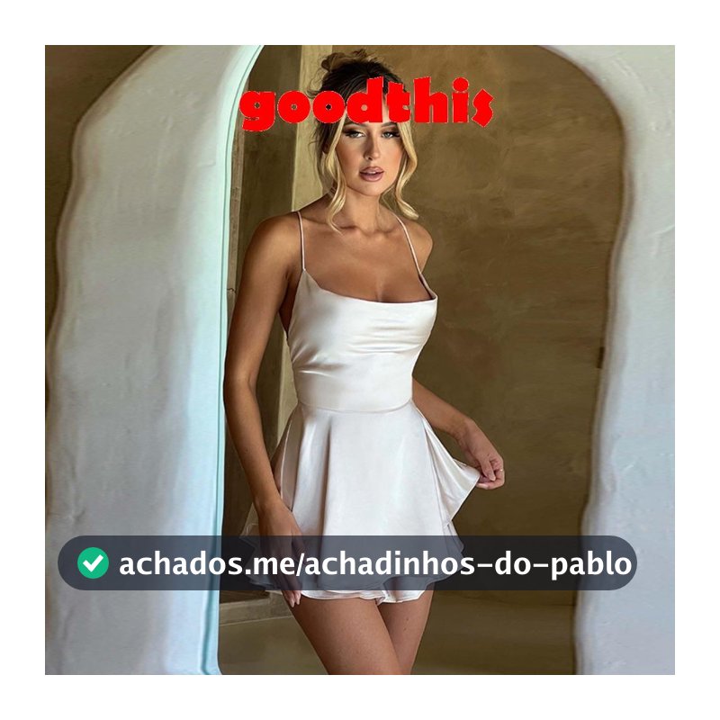 GOODTHIS Mini Vestido , Macacão Sem Mangas , Feminino De Cor Sólida Com Alça Espaguete E Amarração