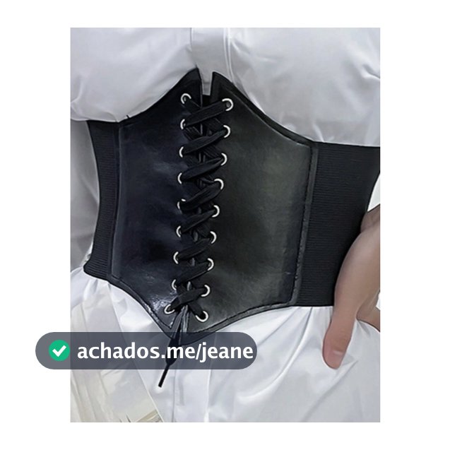 Cinto Espartilho Feminino Preto Corset Largo Elástico Na Cintura BBH-23
