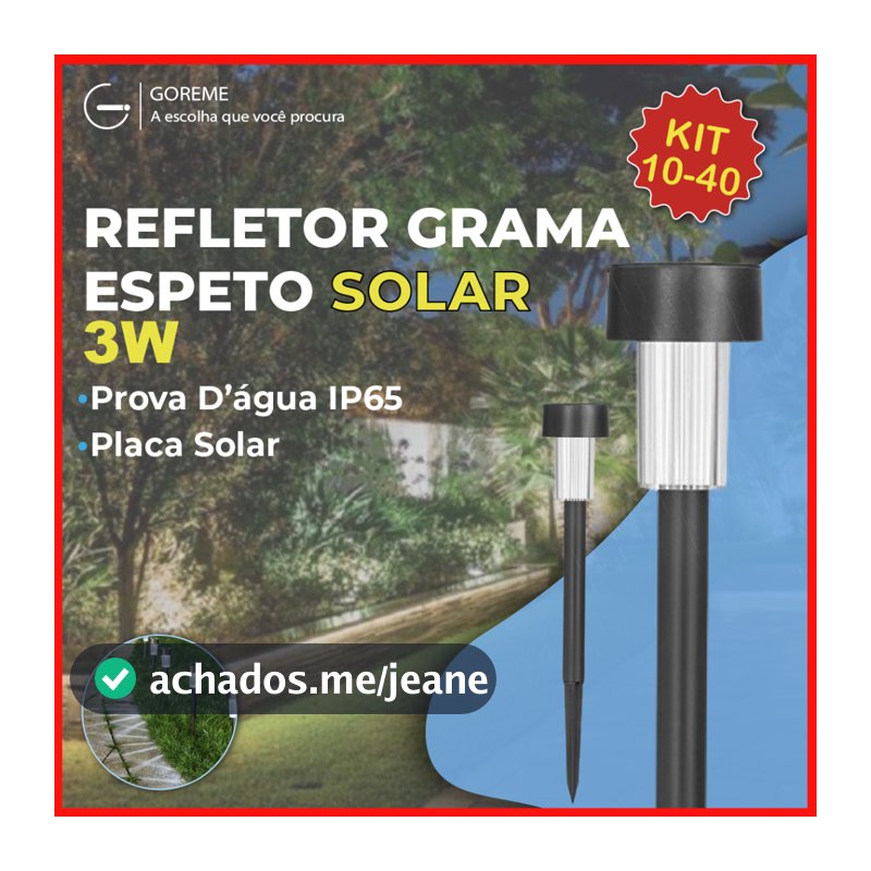 40 Luminária Espeto Jardim Solar 3W LED Lite Refletor Solar Luz de Gramado Prova D'àgua Avançada