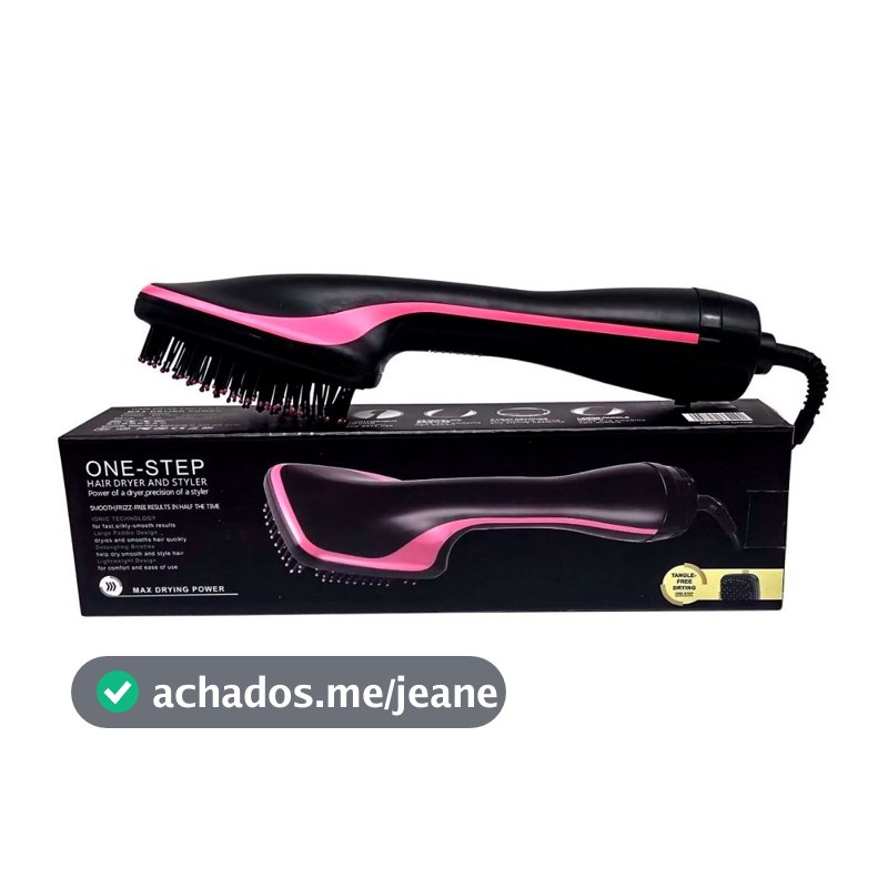 Secador de Cabelo Escova Elétrica 2 em 1 110V Escova Secadora Modeladora Alisadora Profissional