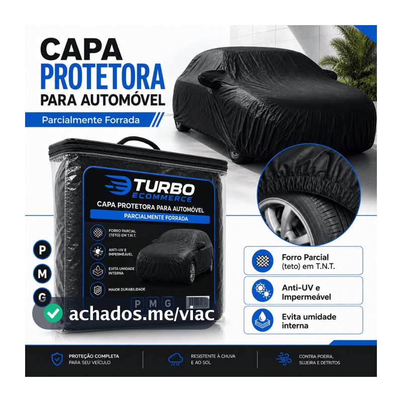 Capa Cobrir Carro Grossa Forrada 100% Impermeável Proteção Sol Chuva Granizo