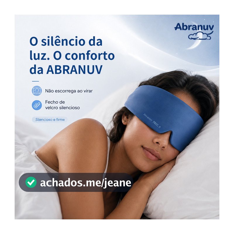 Abranuv Máscara de Dormir Unissex com Design Anatômico Faixa Envolvente Toque Refrescante e Velcro  AB-300
