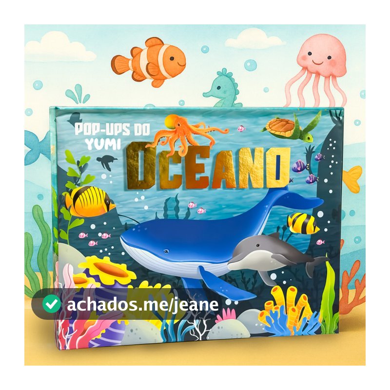 Livro Infantil Pop-Up Oceano 3D | Animais Marinhos Interativos | Capa Dura Livro Educativo