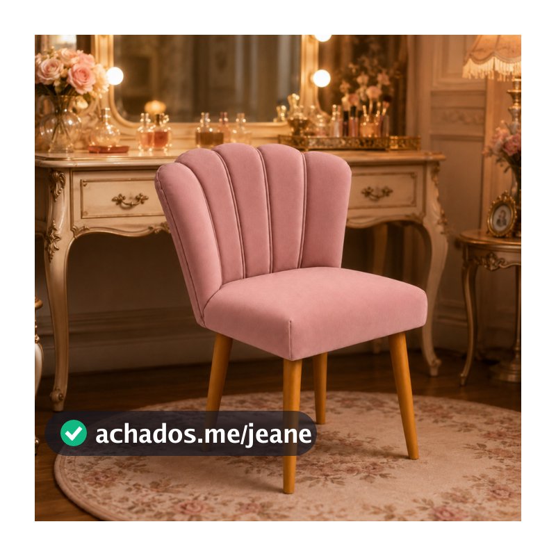 Cadeira Poltrona para Penteadeira Quarto de Menina Pétala