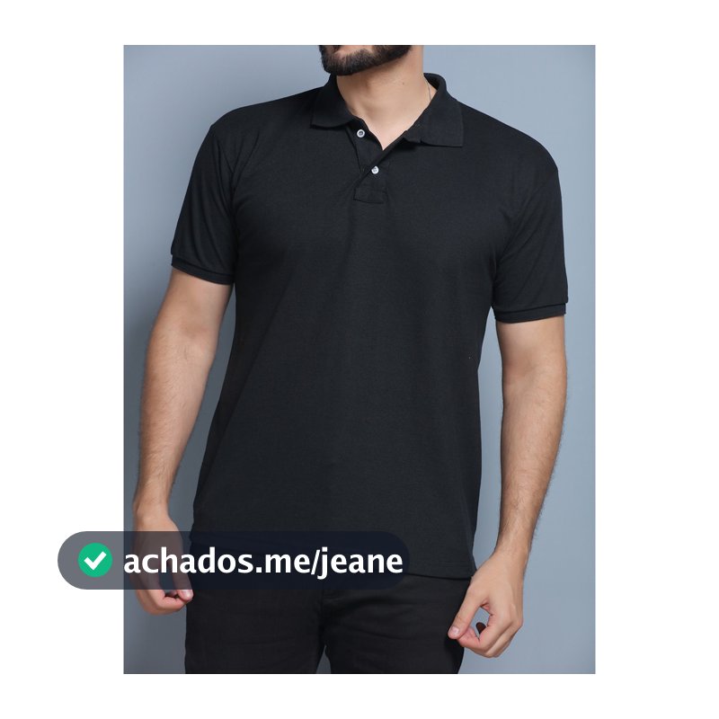 Camisa Gola Polo Masculina Camiseta Uniforme Para Bordar, lisa Cor Preta Tamanho Grande