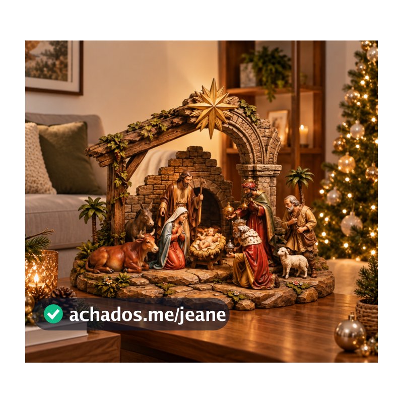 Presépio De natal nascimento de Jesus  Manjedoura Decoração Enfeite Para natal Mdf