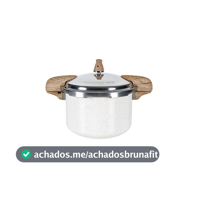 Panela de Pressão Brinox Antiaderente Ceramic Life Com Indução - Pressure 5,4L 22cm Vanilla