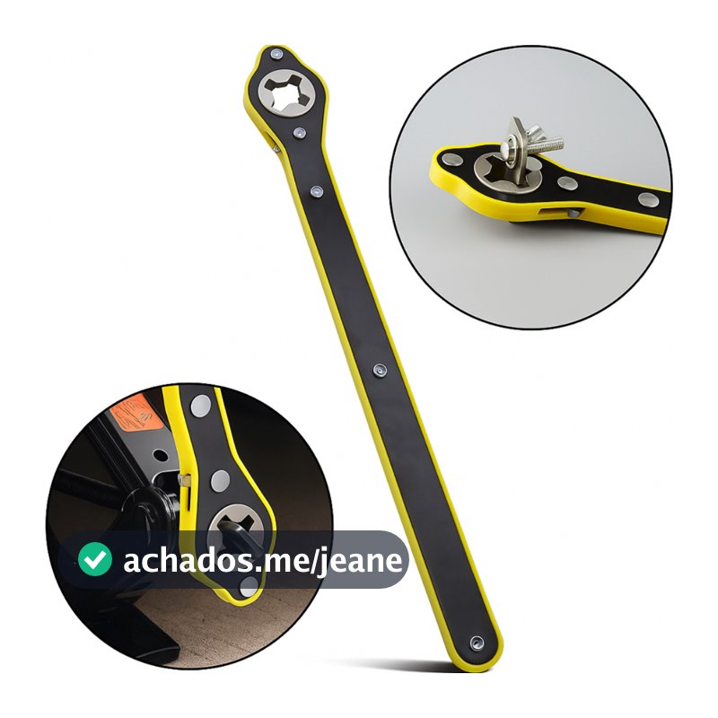 Chave Catraca para Macaco Sanfona de Carro Jack Universal Automotivo Portátil Mecânico + Adaptador