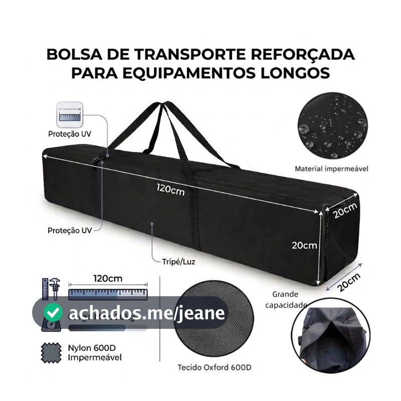 Bolsa Capa De transporte de Tenda sanfonada Gazebo P/Tripés Pedestal instrumental-1202020cm