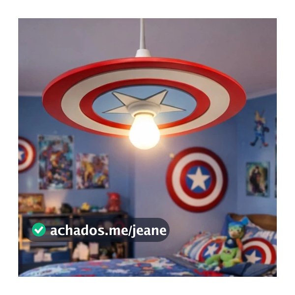 Lustre Infantil Capitão América - Lustre Para Quarto Infanti