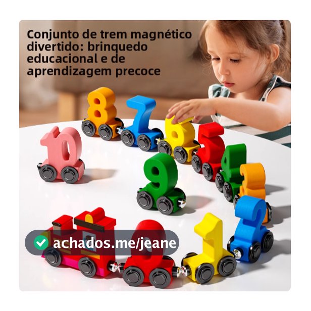 Trem Magnético De Madeira , Quebra-Cabeça Digital E Conjunto De Montagem De Aprendizagem , Presente De Natal