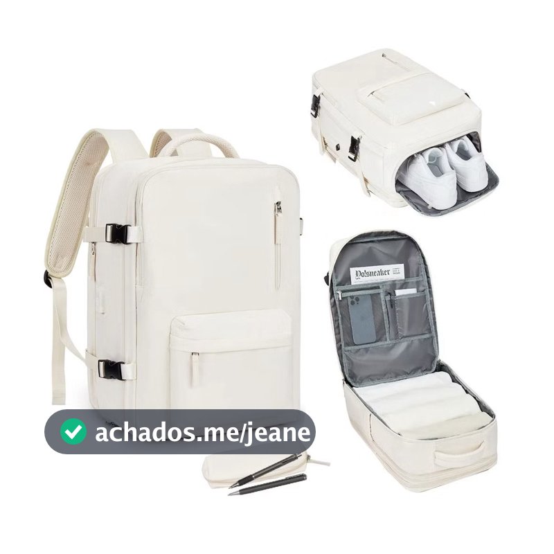 Mochila de viagem multifuncional à prova d'água expansível aprovada pela companhia aérea