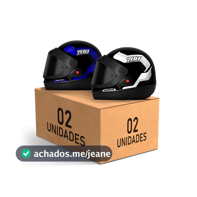 Kit Capacete Fechado Moto Masculino Feminino Pro Tork Sport Moto 788 Viseira Fumê Automático Branco