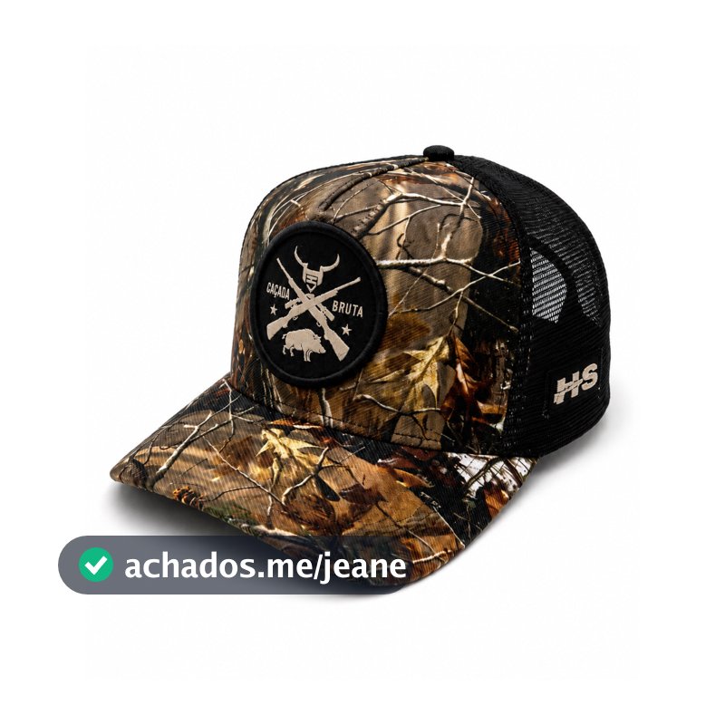Boné Camuflado Caça Hs Coutry Original Aba Curva Telinha Masculino Ajustável Premium
