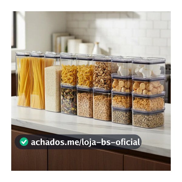 Kit 17 Pote Herméticos Acrílico Potes P/ Armazenar Alimentos