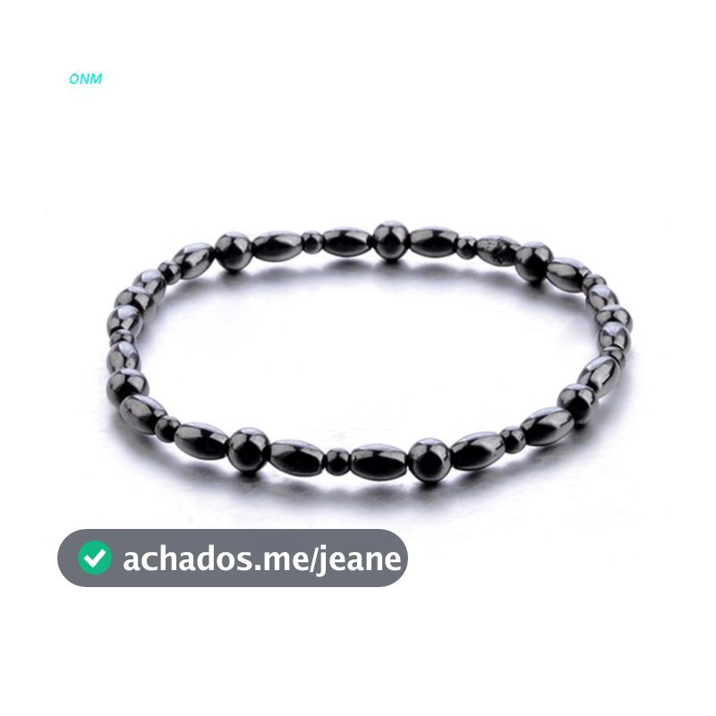 Onm Tornozeleira Magnética Hematita Pedra / Pulseira Cuidados Saúde / Joias / Terapia Preta