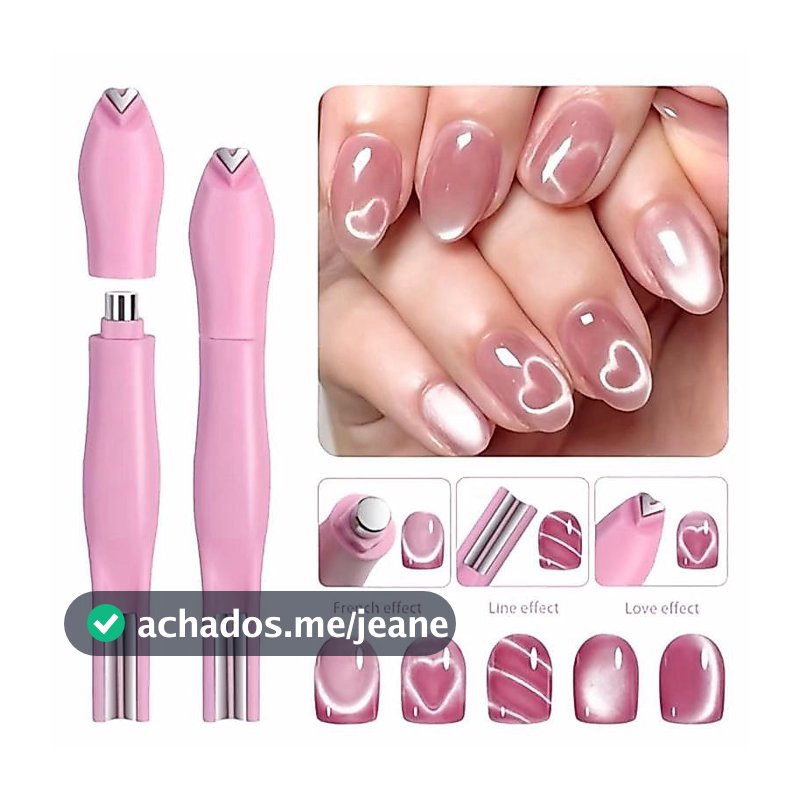 Imã Magnético 3em1 Imã Coração Unhas Nails Ima Art Formato Coração