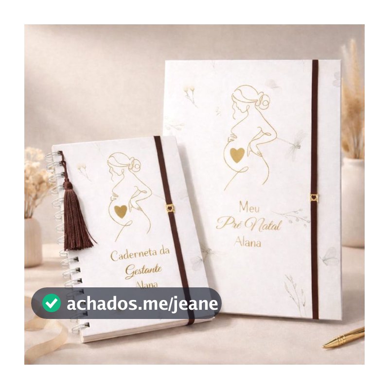 kit Gestante Pasta p/ organizar Documentos,Ultrassons + Caderneta Personalizada/Pré-Natal Completo  Presente Maternidade