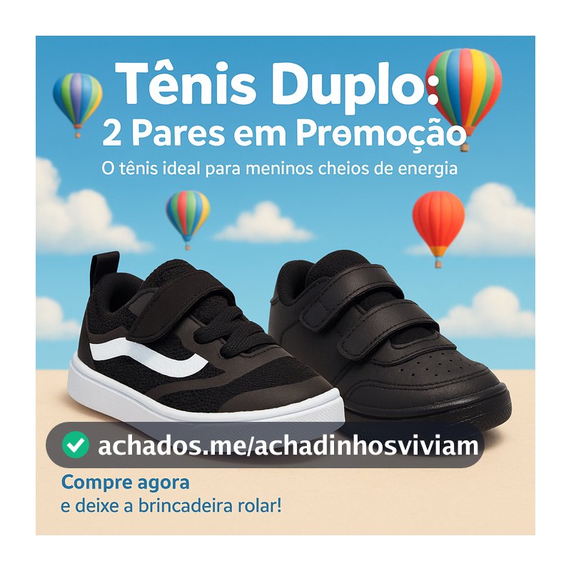 Kit 2 Tênis Infantil Menino Seguro Confortável e Durável – Escolha das Mães - Pronta Entrega