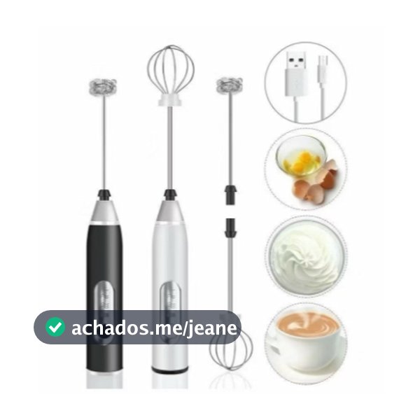 Batedor Misturador Mixer Elétrico para Bebidas Leite Café Clara de Ovos 2 em 1 Utensílios de Cozinha