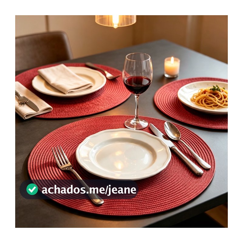 Jogo Americano Souplast Redondo Jantar Mesa Posta Cozinha 38cm，decoração de natal，natal
