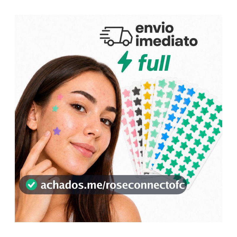 Kit Adesivo Hidrocoloide para Espinhas Acne Patch Formato Estrela Colorido Tratamento para Acne 40 a 480 Unidades