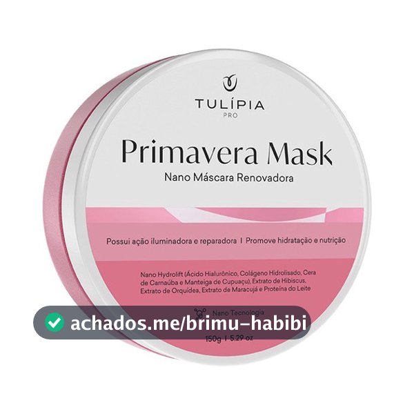 Máscara Facial Tulipia Primavera Mask 150g - Rejuvenescimento Hidratação Profunda e Proteção da Pele