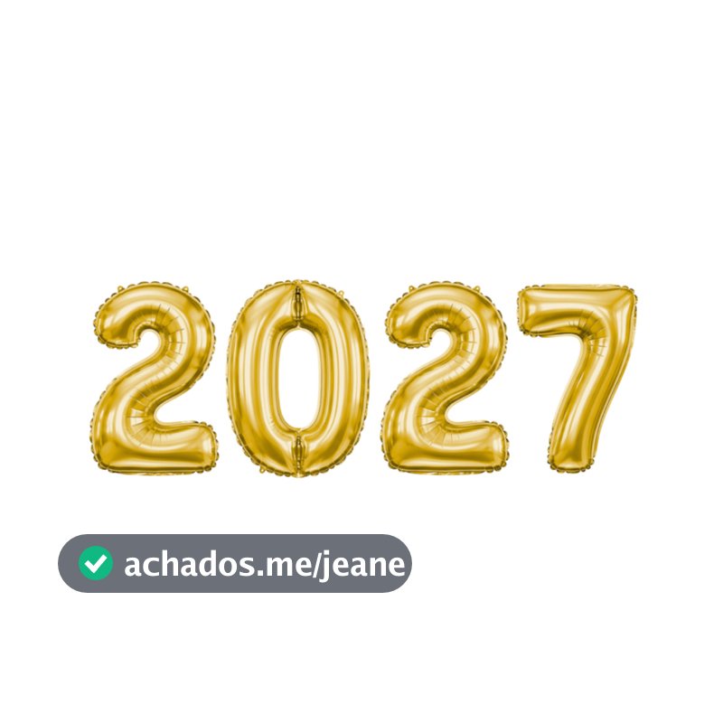 Kit Balão Numero 2027 Gigante 80 cm Foil Metalizado Réveillon Dourado  Prata Ano Novo.