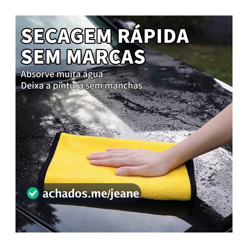 Toalha de Microfibra para Carro Grande, Espessa, Superabsorvente, Não Risca e Não Solta Pelos