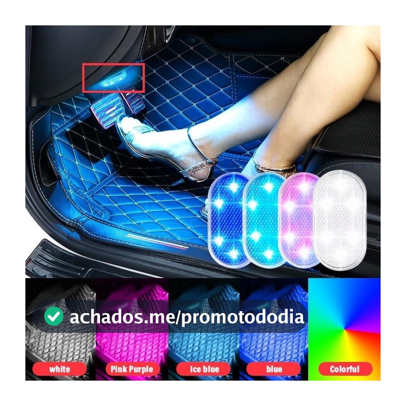 Interior Do Carro LED Sensor Luz USB Recarregável Interruptor De Toque Lâmpada Ambiente Sem Fio