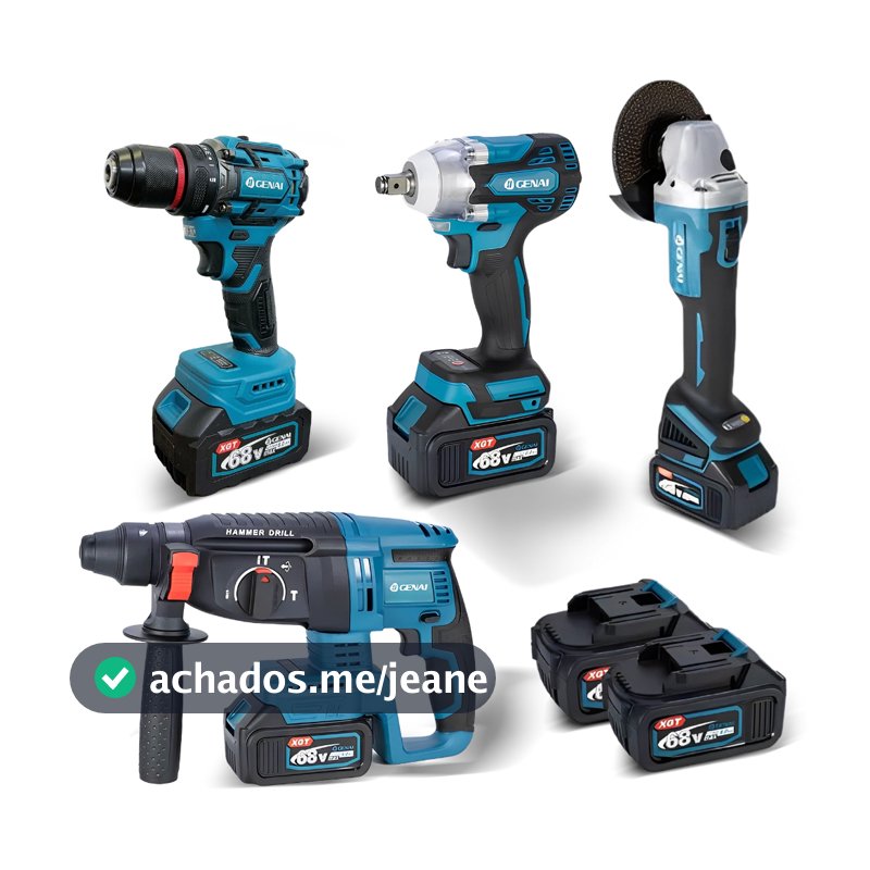Brushless Ferramentas Multifunções 4 Em 1 Bateria 68v Martelete Parafusadeira Chave Pneumatica Esmerilhadeira