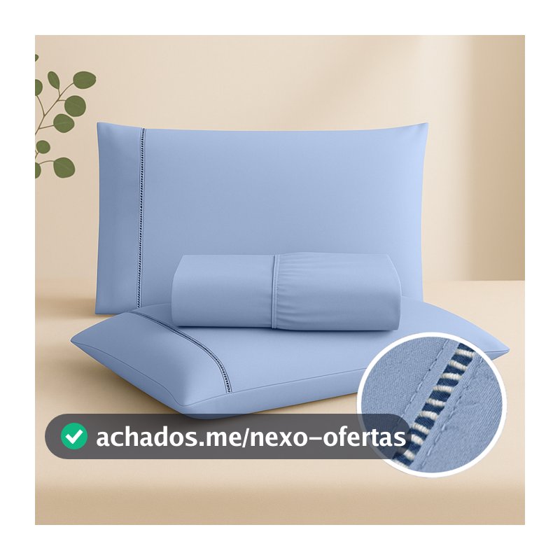 Jogo de Cama 400 Fios Percal Flex Ultra Macio Lençol c/ Elástico + Fronha c/ Ponto Palito