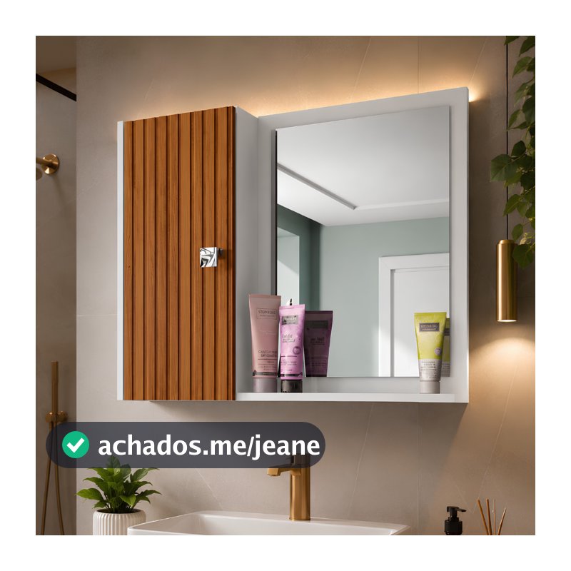 PROMOÇÃO Armário Para Banheiro Com Espelho Espelheira Suspensa Organizador Porta Prateleira