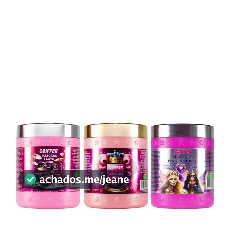 Kit Cronograma Capilar Pink Rose Coiffer (3 Unidades)
