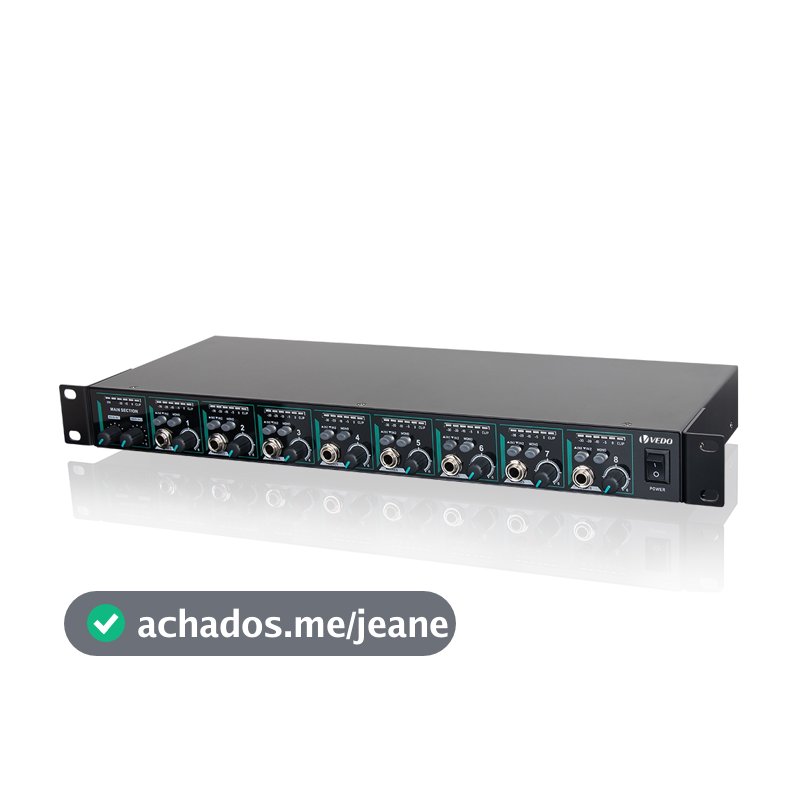 VEDO VD8000-V Amplificador De Fones De Ouvido 8 Canais Profissional Estéreo Bivolt