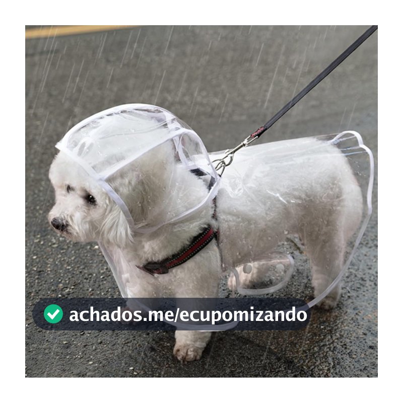 Capa De Chuva Para Cães Transparente Impermeável / Jaqueta Com Capuz Para Animal De Estimação