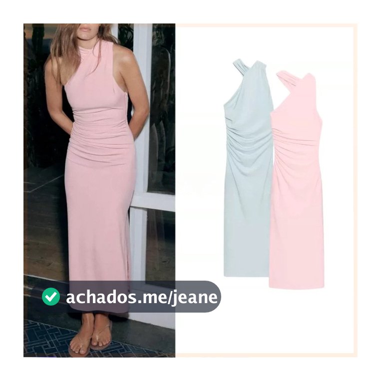 Novo vestido feminino estilo zíper assimétrico plissado com gola halter 3152205 3152341