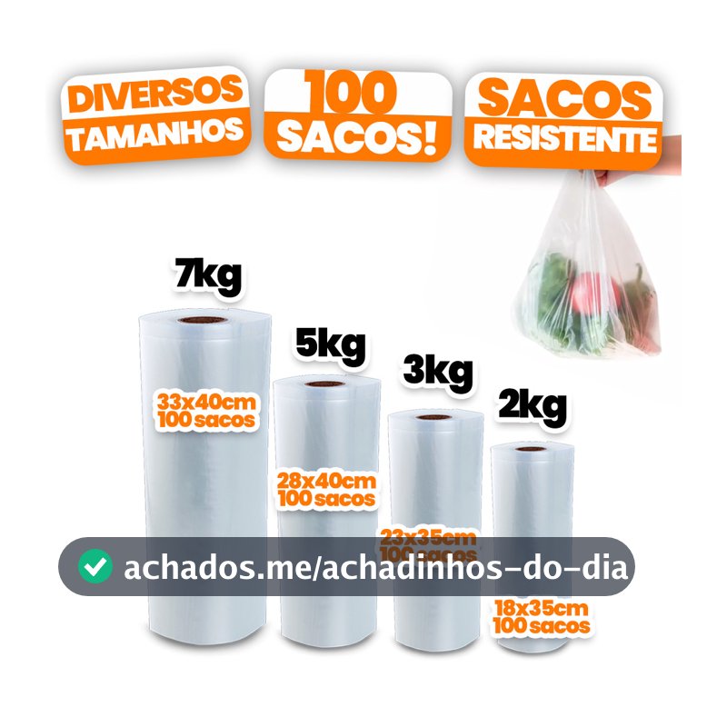 Bobina Plástica Picotada Sacos plásticos saquinhos alimento Mercado Freezer todos os tamanhos