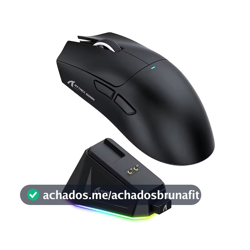 Mouse Gamer Attack Shark X11 Sem Fio RGB 22000 DPI Tri-Mode Ultra Leve