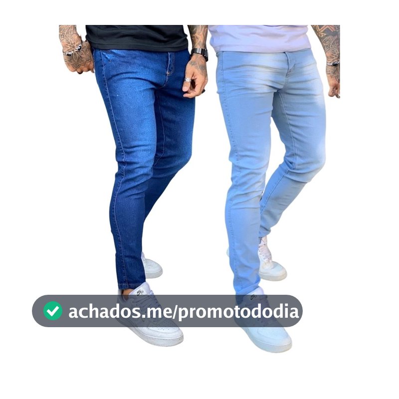 Kit calças jeans masculina com elastano linha premium NF promoção