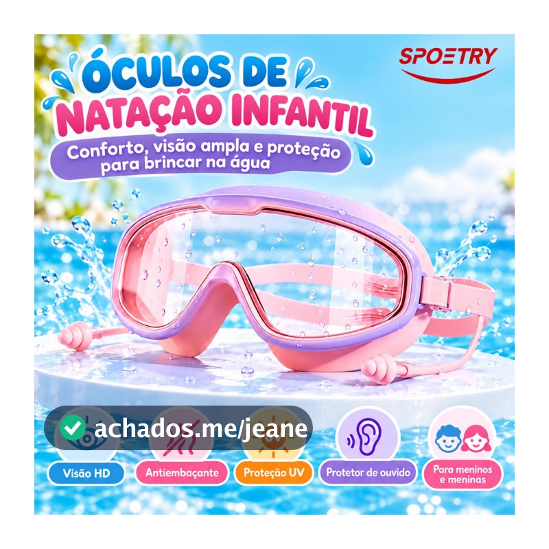 Óculos De Natação Infantis Com Protetor De À Prova D'água Antiembaçante E HD Para Meninos Meninas