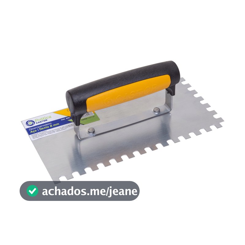 Desempenadeira aço 10x24cm Dentada 8mm Cabo fechado - Castor