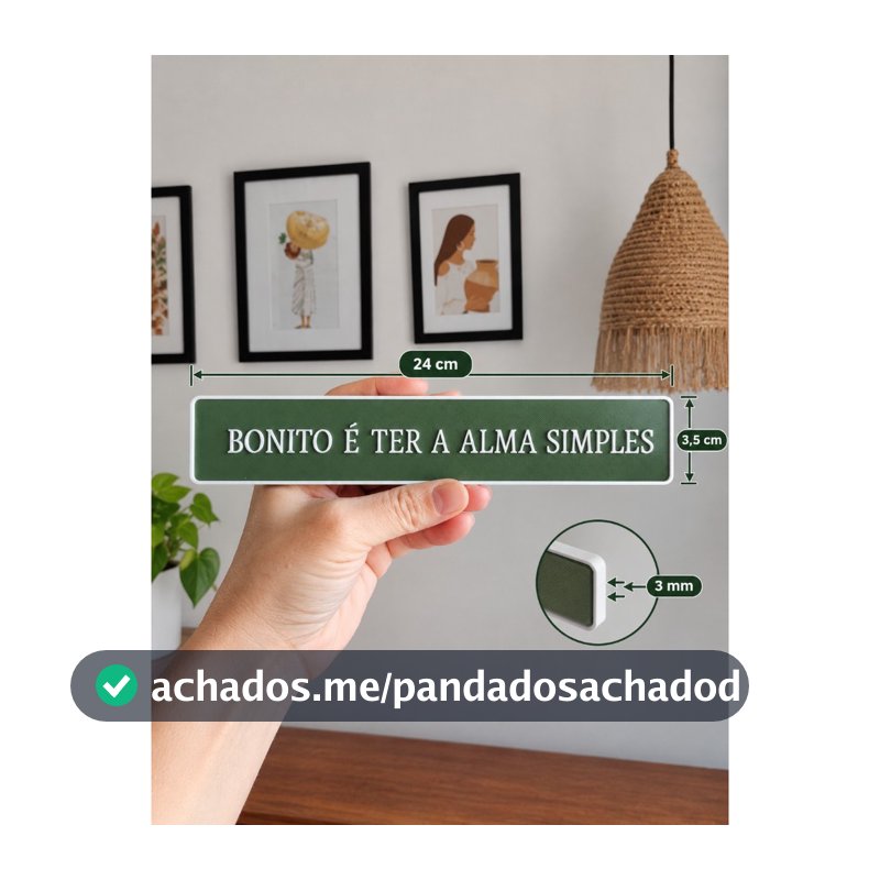 Placa Decorativa Letreiro Divertido Impresso 3d Frase Bonito é Ter a Alma Simples Decoração de Parede Quadro